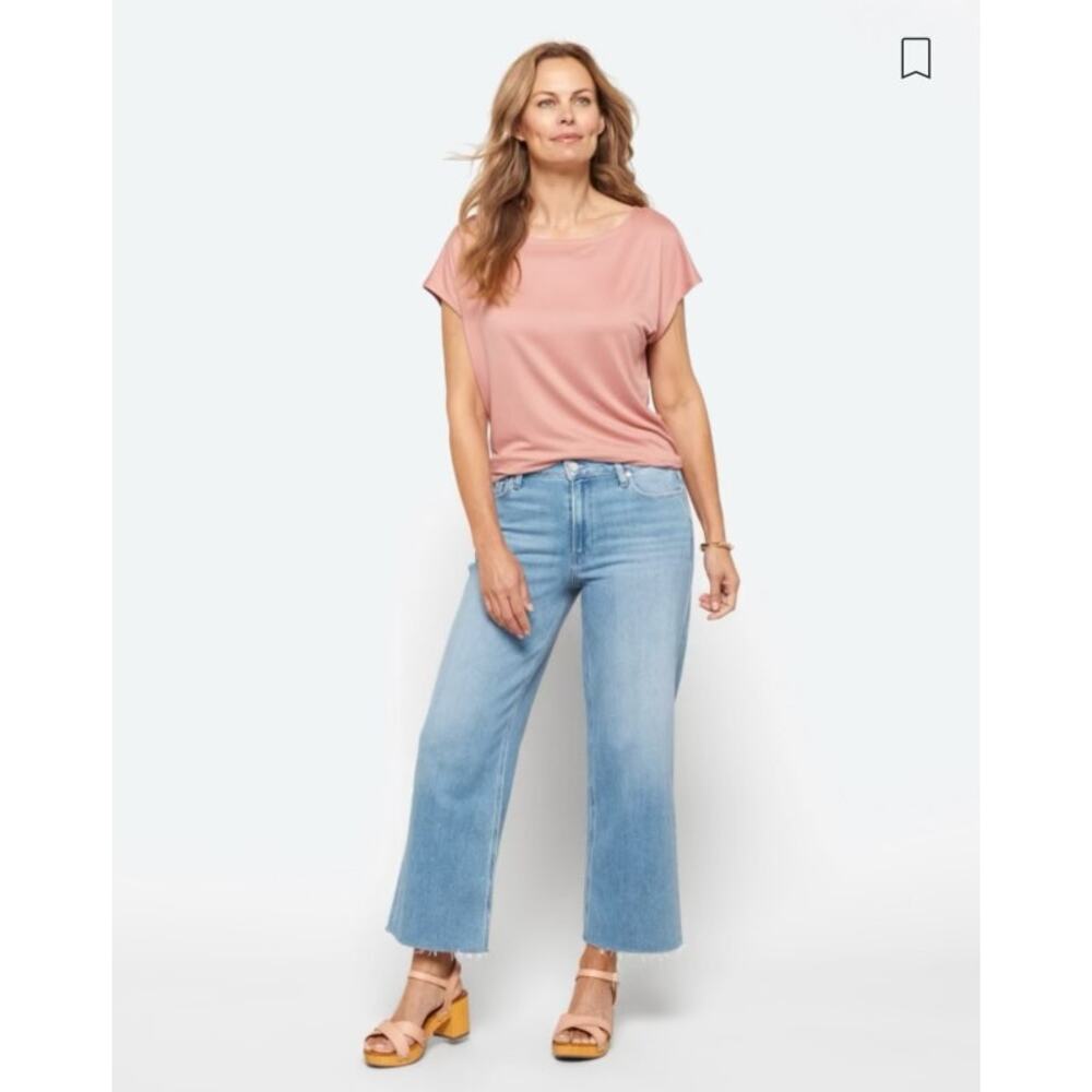 PAIGE Light Wash Straight Leg Jeans